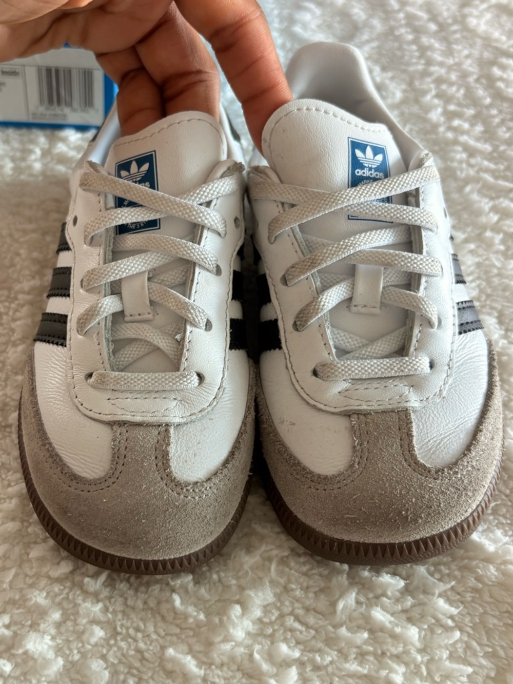 Samba OG Eli I Adidas Kids White, Gray and Black Classic Sneakers